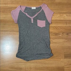 Pink and Gray Short-Sleeve Tee